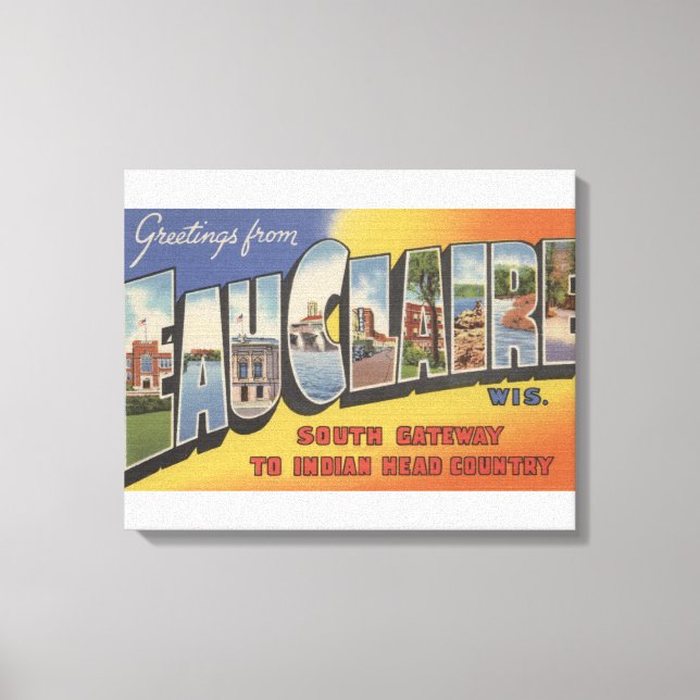Eau Claire, Wisconsin - Stora Brev Scenes Canvastryck (Framsida)
