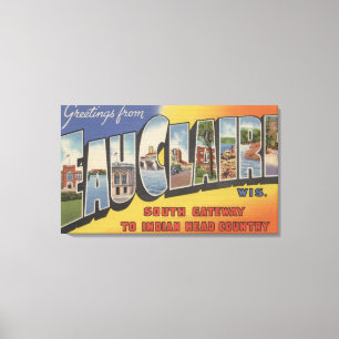 Eau Claire Wisconsin - stora brevplatser Canvastryck
