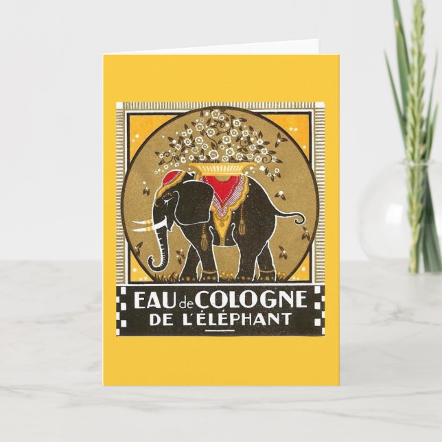 Eau de Cologne de l'elephant hälsningkort Kort (Framsida)