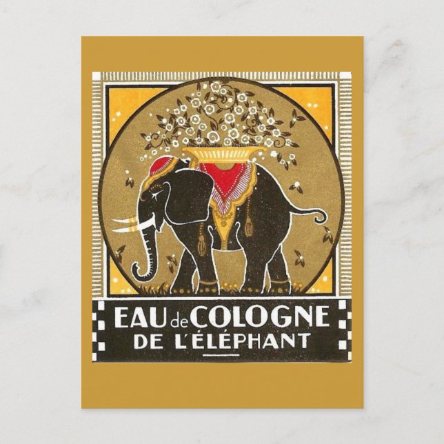 Eau de Cologne de l'elephant Postcard Vykort (Framsida)