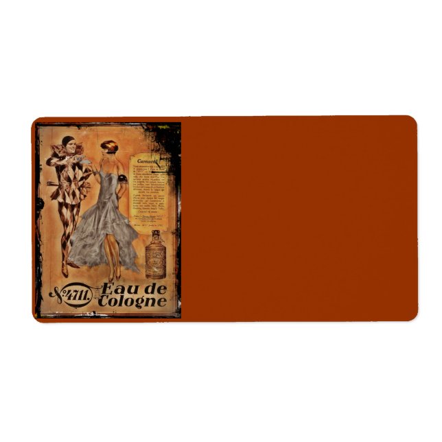 Eau de Cologne Harlequin och Flapper Fraktsedel (Framsidan)