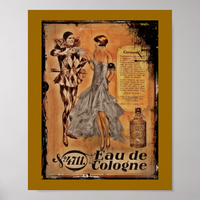 Eau de Cologne Harlequin och Flapper Poster (Framsidan)