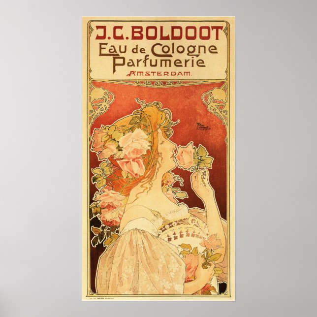 EAU DE COLOGNE PARFUMERIE Parfym Privat Livemont Poster (Framsidan)