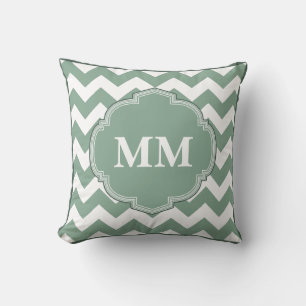 Eau de Nil Mönsterlagd Pillow med Randmönster Kudde