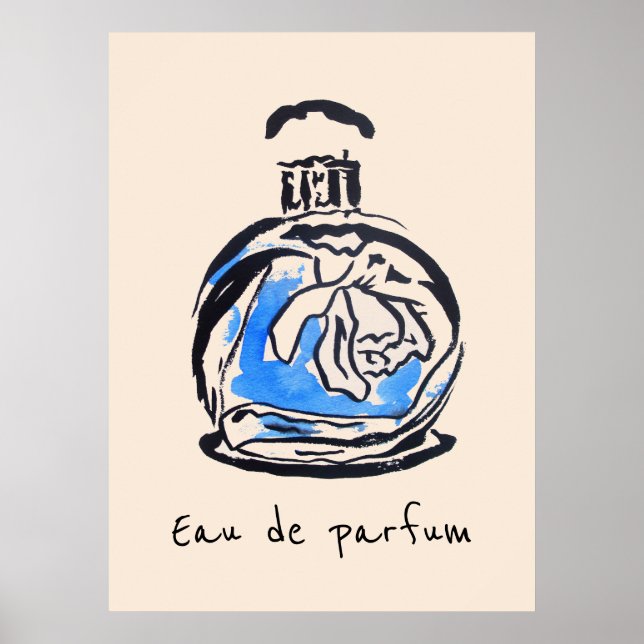 Eau de parfum Fransk Parfym flaska mode Poster (Framsidan)