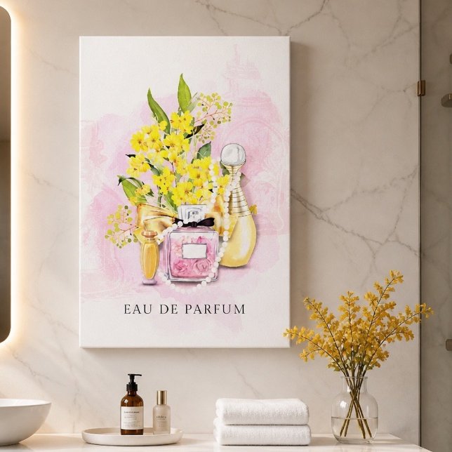 Eau De Parfum och blommor Canvastryck (Skapare uppladdad)