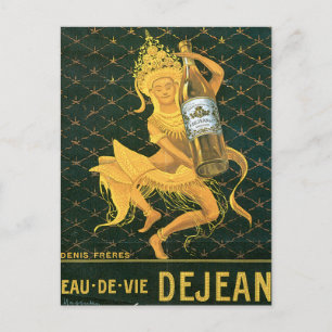 Eau De Vie Dejean Vintage Vin Drink and Art Vykort