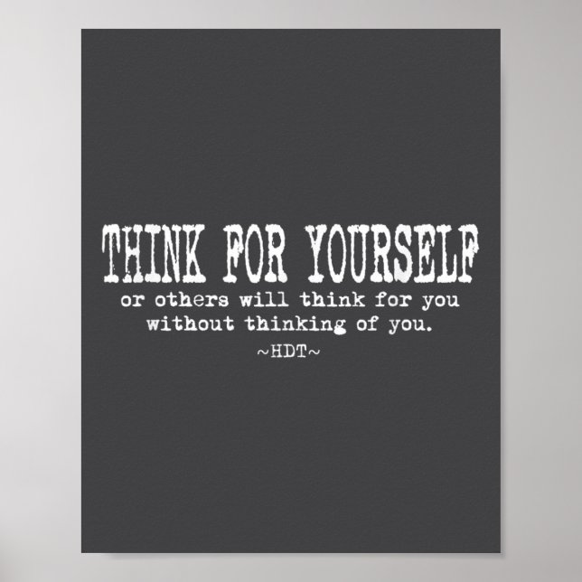 Eau Quote Motivation Insrational - Think For Yours Poster (Framsidan)
