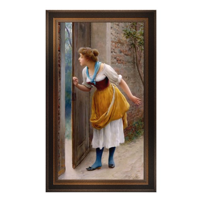 Eavesdropper av Eugen von Blaas Fototryck (Framsidan)