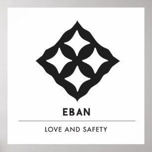 Eban Adinkra Symbol of Kärlek, Safety, Protectio Poster