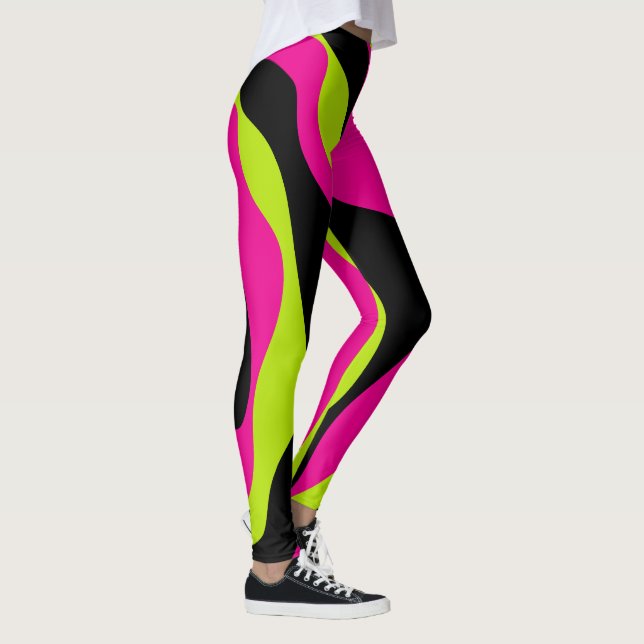 Ebb and Flow 4 i Limegrön, Varmljusrosa och Svart Leggings (Höger)