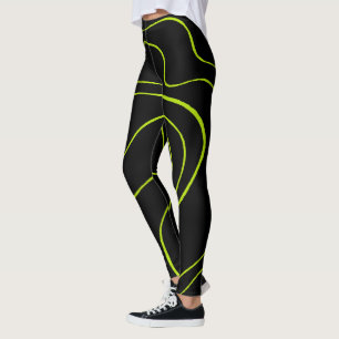 Ebb och Flow 2 i grön och svart kalk Leggings