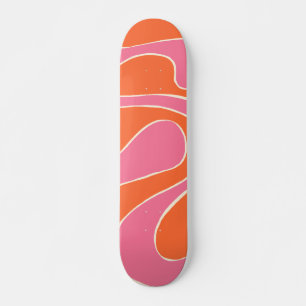 Ebb och Flow 2 i Rosa, Orange och kream Mini Skateboard Bräda 18,5 Cm