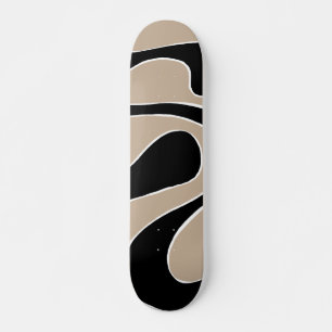 Ebb och Flow 2 i Taupe, Black och White Mini Skateboard Bräda 18,5 Cm