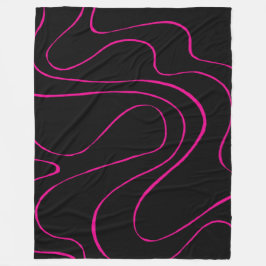 Ebb och Flow 2 - Magenta och svart Fleecefilt