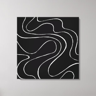Ebb och Flow 2 - Svartvit Canvastryck