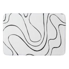 Ebb och Flow 2 - Svartvitt Badrumsmatta
