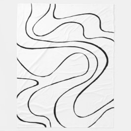 Ebb och Flow 2 - Svartvitt Fleecefilt