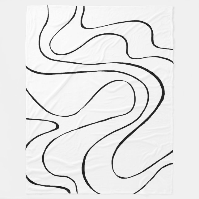 Ebb och Flow 2 - Svartvitt Fleecefilt (Framsidan)
