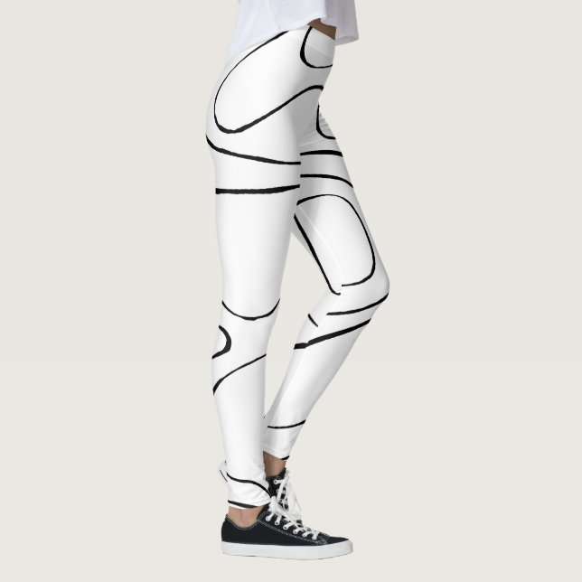 Ebb och Flow 2 - Svartvitt Leggings (Höger)