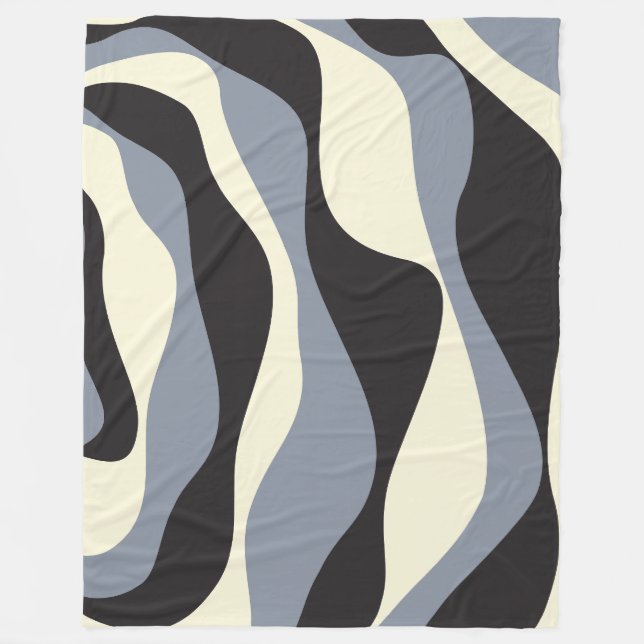 Ebb och Flow 4 i Black, Grått och Cream Fleecefilt (Framsidan)