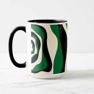 Ebb och Flow 4 i Grönt, Cream och Black Mugg