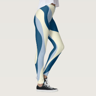 Ebb och Flow 4 - Mörk blått, ljusblått och Cream Leggings