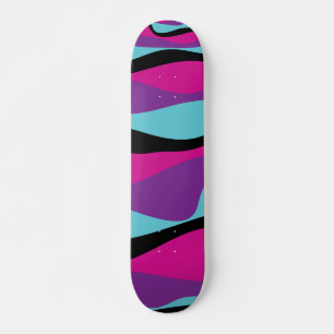 Ebb och Flow 4 - Rosa, Lila, blått och svart Mini Skateboard Bräda 18,5 Cm