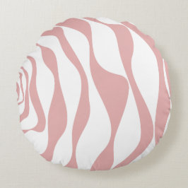 Ebb och Flow 4 - Rosa och vit Rund Kudde