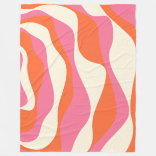 Ebb och Flow 4 - Rosa, Orange och kream Fleecefilt