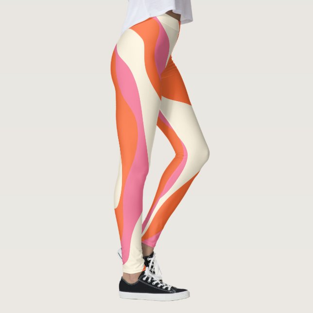 Ebb och Flow 4 - Rosa, Orange och kream Leggings (Höger)