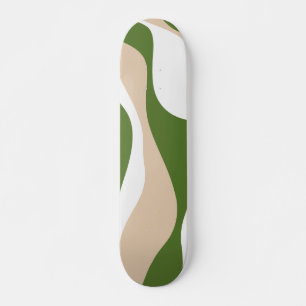 Ebb och Flow 4 - Vit, Sand och Handflatan Grönt Mini Skateboard Bräda 18,5 Cm