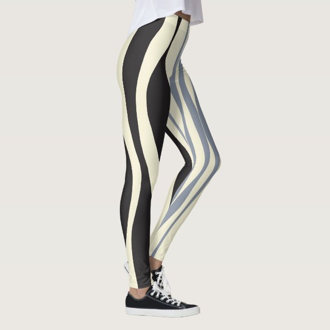 Ebb och Flow in Black, Grått and Cream Leggings (Höger)
