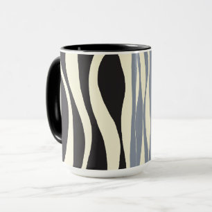Ebb och Flow in Black, Grått and Cream Mugg