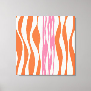 Ebb och Flow - Rosa, Orange och Cream Canvastryck