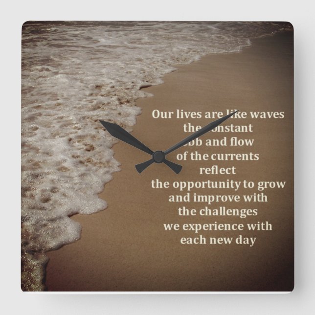 Ebb och Life Fyrkantig Klocka (Framsida)