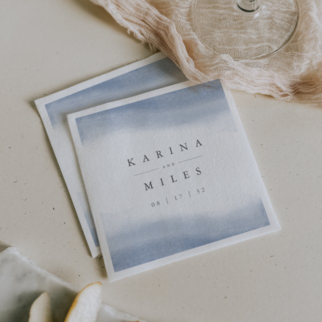 Ebb Tide Coastal Watercolor Bröllop Pappersservett (Skapare uppladdad)