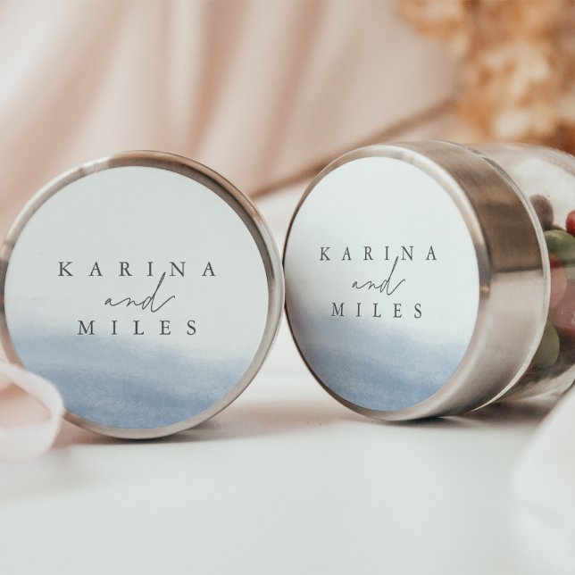 Ebb Tide | Kustvattenfärg Bröllop Runt Klistermärke (Skapare uppladdad)