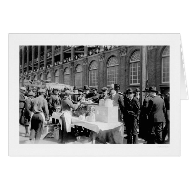 Ebbets Hett Hund Stället Baseball 1920 Hälsningskort (Framsidan Horizontal)