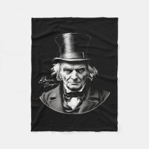 Ebeneezer Scrooge Rtrait with Namnteckning Fleecefilt