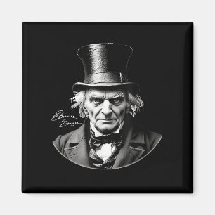 Ebeneezer Scrooge Rtrait with Namnteckning Magnet