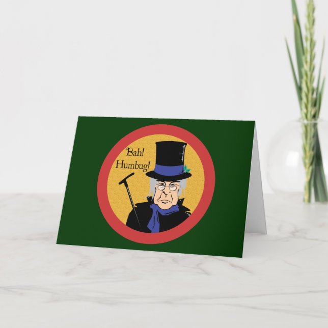 Ebenezer Scrooge Bah! Humbug! Helgkort (Framsida)