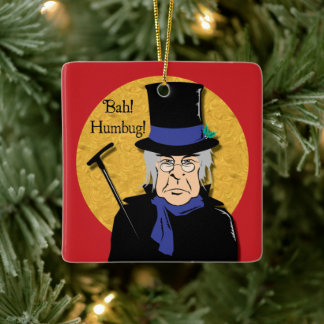 Ebenezer Scrooge Bah! Humbug! Julgransprydnad Keramik