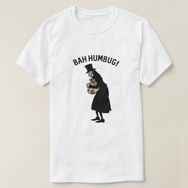 Ebenezer Scrooge Bah Humbug ShirtRetro Christmas  T Shirt (Design framsida)