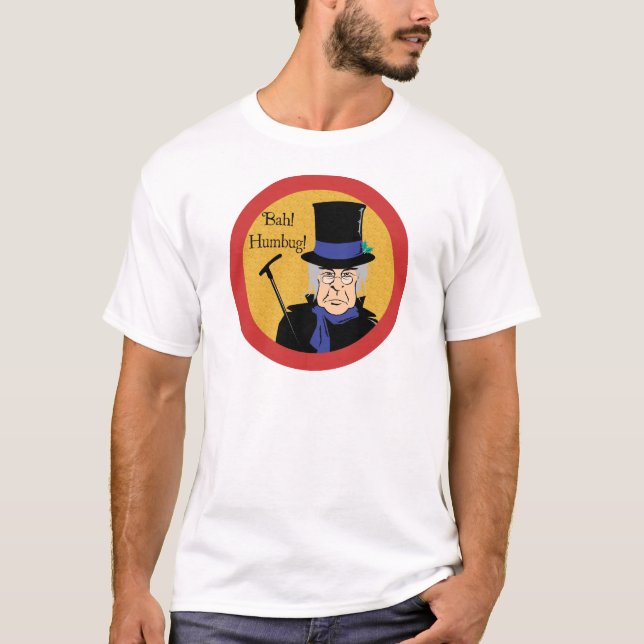 Ebenezer Scrooge Bah! Humbug! T Shirt (Framsida)