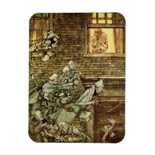 Ebenezer Scrooge Dickens jul Vintagen Sång Magnet