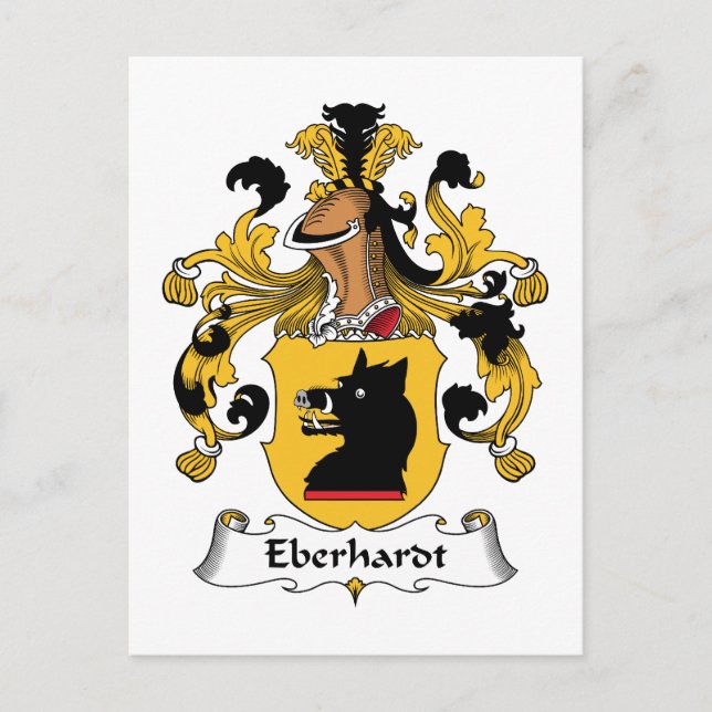 Eberhardt Family Crest Vykort (Framsida)