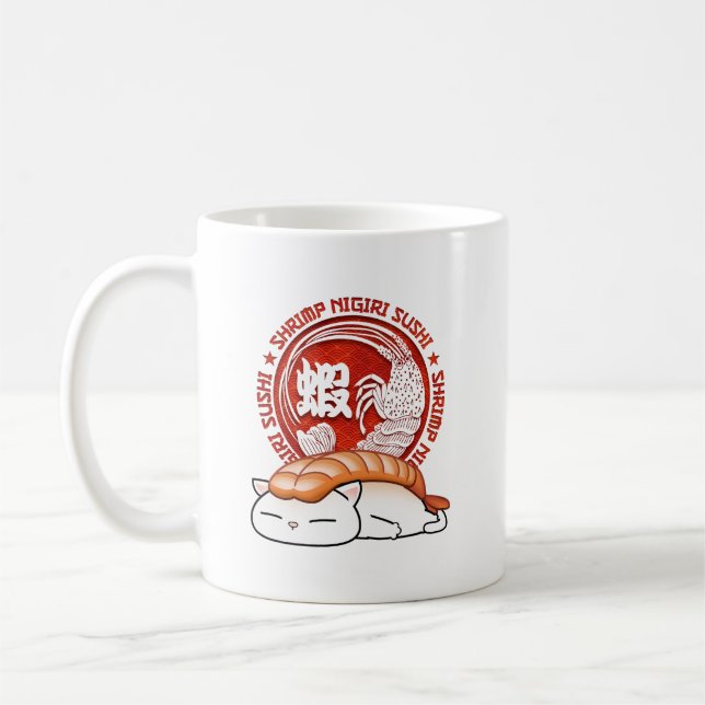 Ebi Shrimp Sushi Cat Kaffemugg (Vänster)