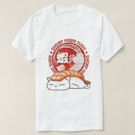 Ebi Shrimp Sushi Cat T Shirt