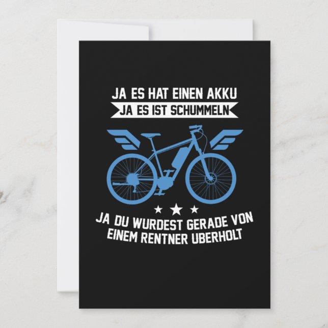 EBike Fahrrad Rente Rentner Cyclist Biking Gift Inbjudningar (Framsida)